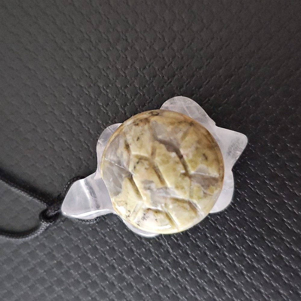 Feldspar Chip Resin Turtle Necklace